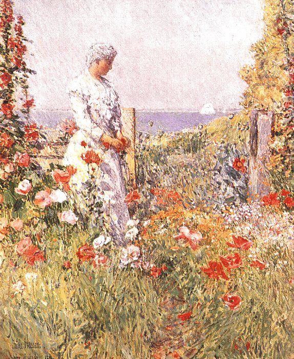 Childe Hassam Celia Thaxter in her Garden Germany oil painting art
